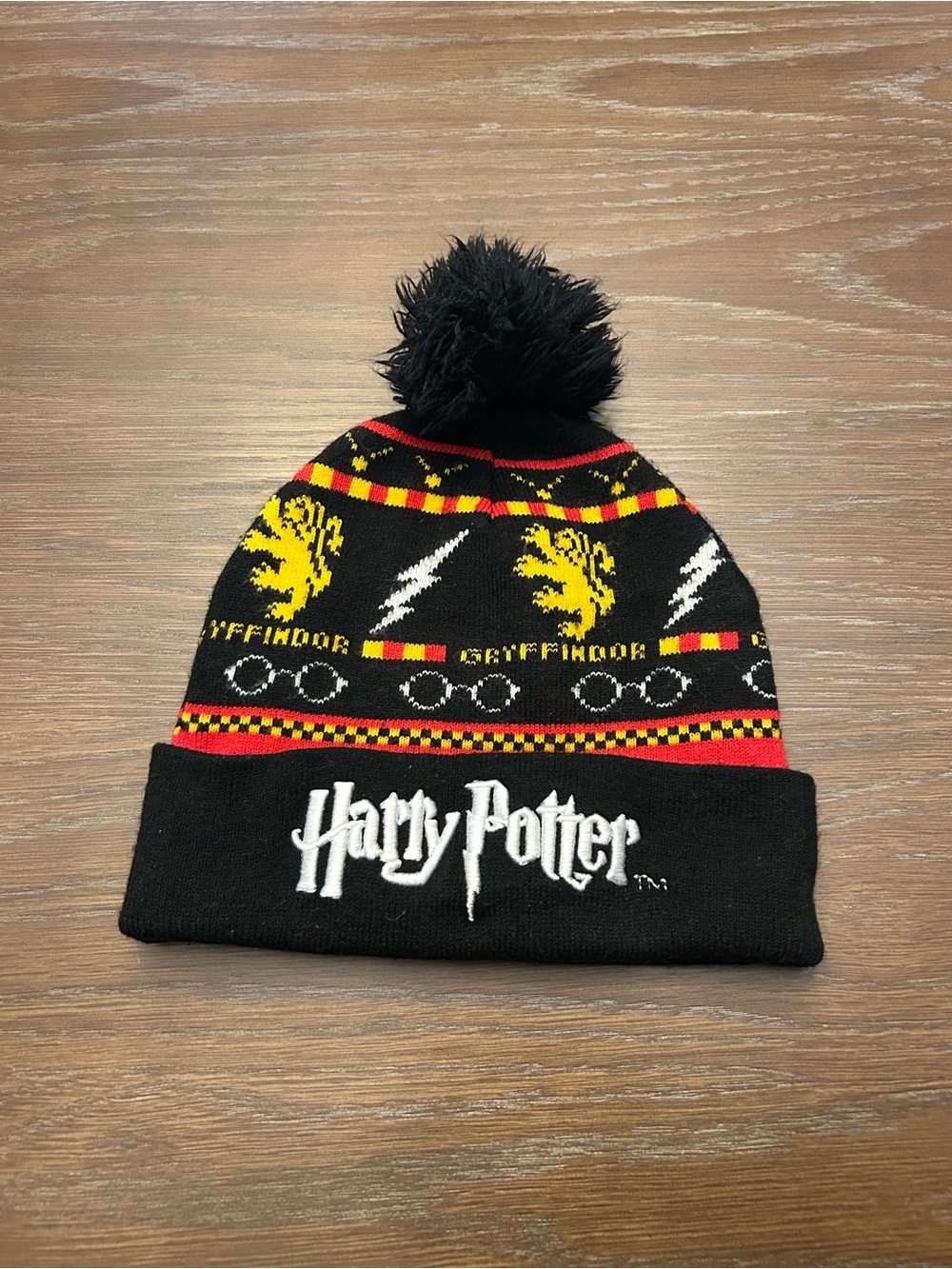 Harry Potter Gryffindor Pom Beanie - Black, Red, Yellow